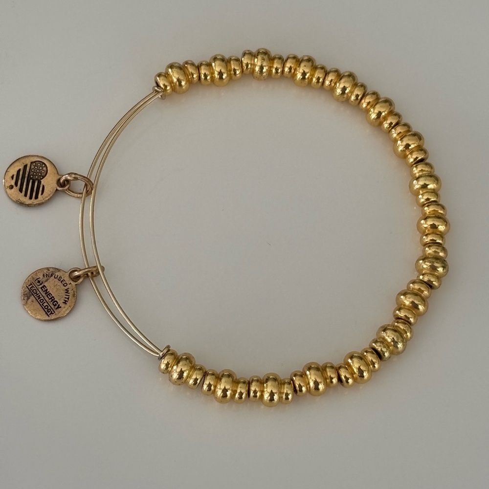 ALEX AND ANI  Gold tone Dot Beaded Charm Bracelet